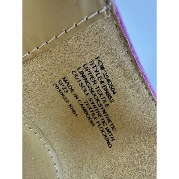 J Crew Ballet Flat Shoes Womens 9.5 Pink Bow Loafers Slip On Vegan Suede Preppy - Picture 10 of 13